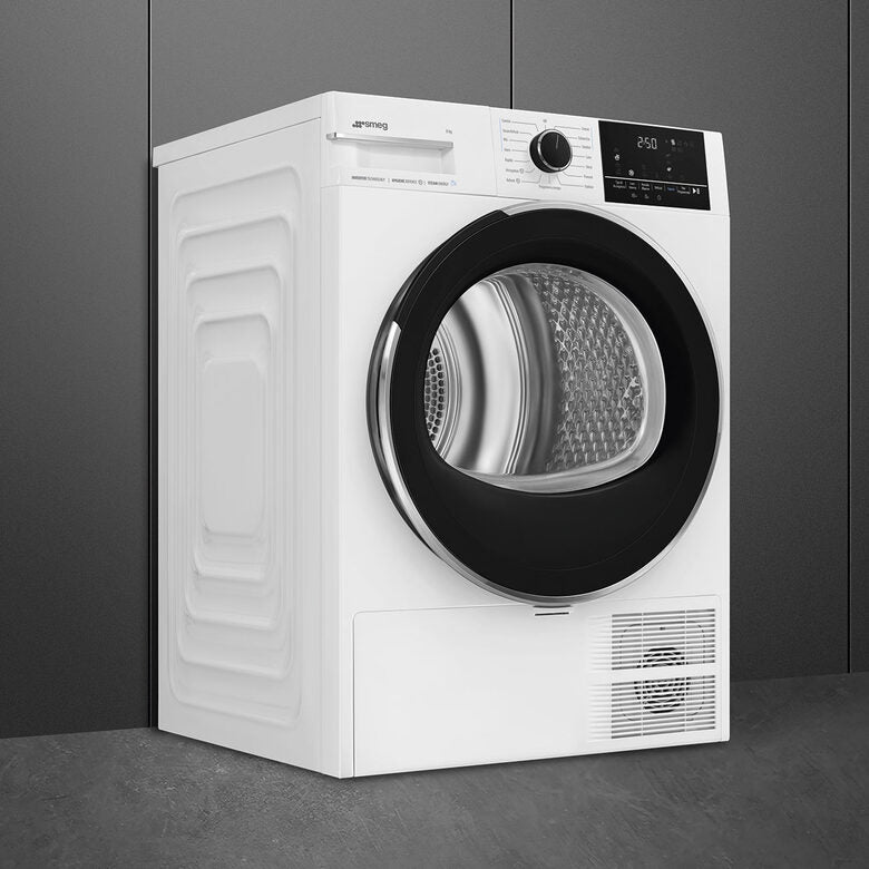 Smeg DNP08SEB Asciugatrice Libera Installazione 8 Kg, Pompa Di Calore, Manopola Touch, Classe B, 15 Programmi, Bianco