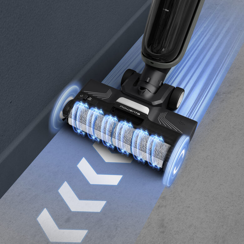 Rowenta X-Clean 4 , Lavapavimenti Senza Fili con Auto-Propulsione e Rilevazione Automatica dello Sporco, Doppio Serbatoio e Sistema di Autopulizia, Autonomia 50' per Tutti i Tipi di Paviment