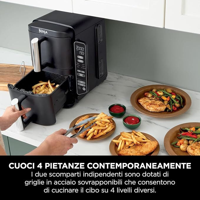 Ninja SL300EU friggitrice Doppia 7,6 L Indipendente 2470 W Friggitrice a basso contenuto di grassi Nero
