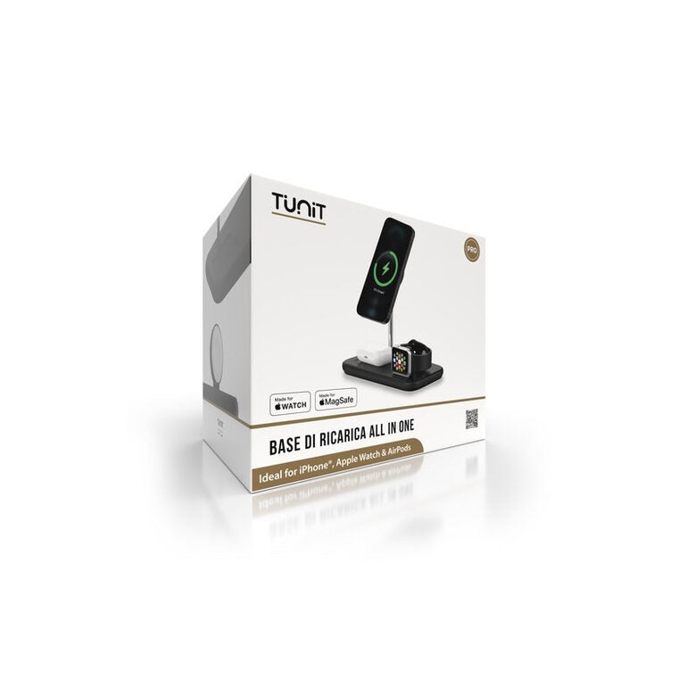TUNIT TTMGSF31 Caricabatterie per dispositivi mobili Auricolare, Smartphone, Orologio intelligente Nero, Argento AC Carica wireless Interno