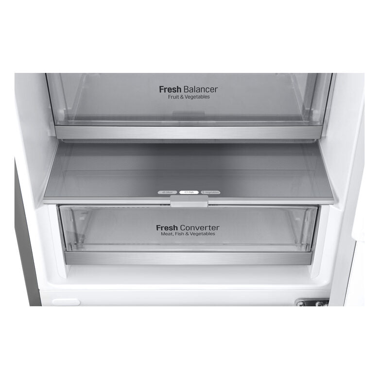 LG GBV7280CPY Frigorifero combinato, Classe C, 387L, Fresh Converter, Porte piatte,Argento