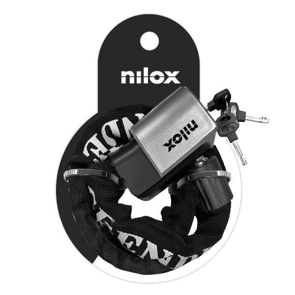 Nilox Chain Lock Lucchetto a Catena Metallica 4x94 cm con 2 Chiavi Nero