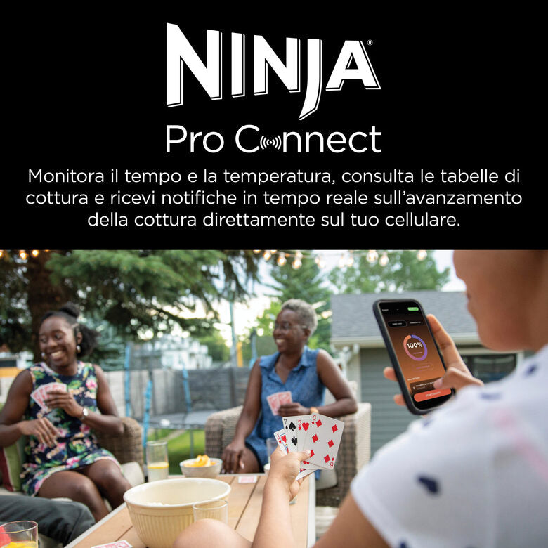 Ninja Barbecue elettrico e Affumicatore Woodfire Pro Connect XL OG901EU