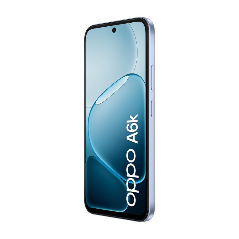 OPPO A6k AI Smartphone, doppia fotocamera 13MP+QVGA, Selfie 5MP, Display 6.75” 120HZ IPS HD+, 6100mAh, RAM 4GB(Esp1GB/2GB/4GB)+ROM 256GB [Versione Italia], Crystal Blue