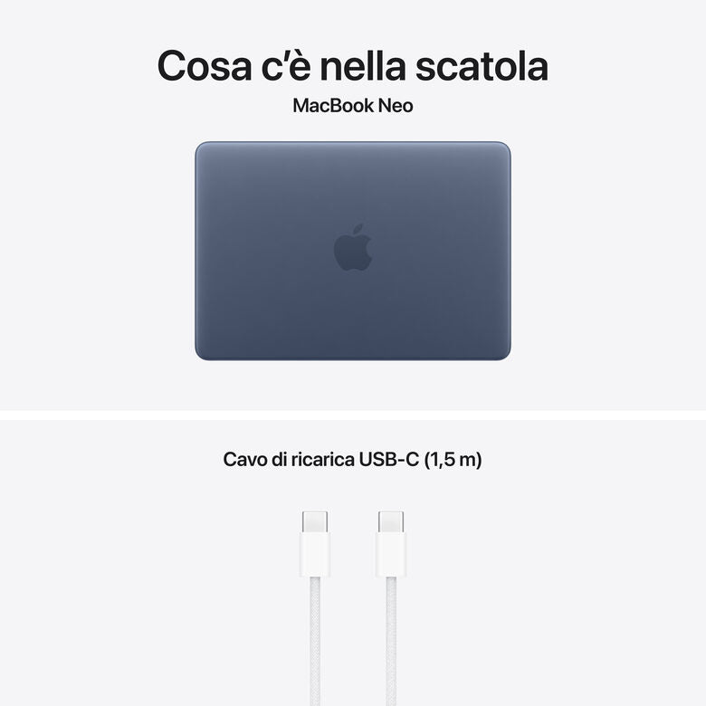 Apple MacBook Neo 13"A18 Pro chip 6‑core CPU 5‑core GPU 8GB 256GB SSD - Indaco