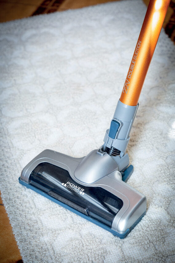 Ariete 22V Lithium 2724, Scopa Elettrica Cordless e Aspirabriciole con Motore Digitale, Alluminio, Arancio, 200 W