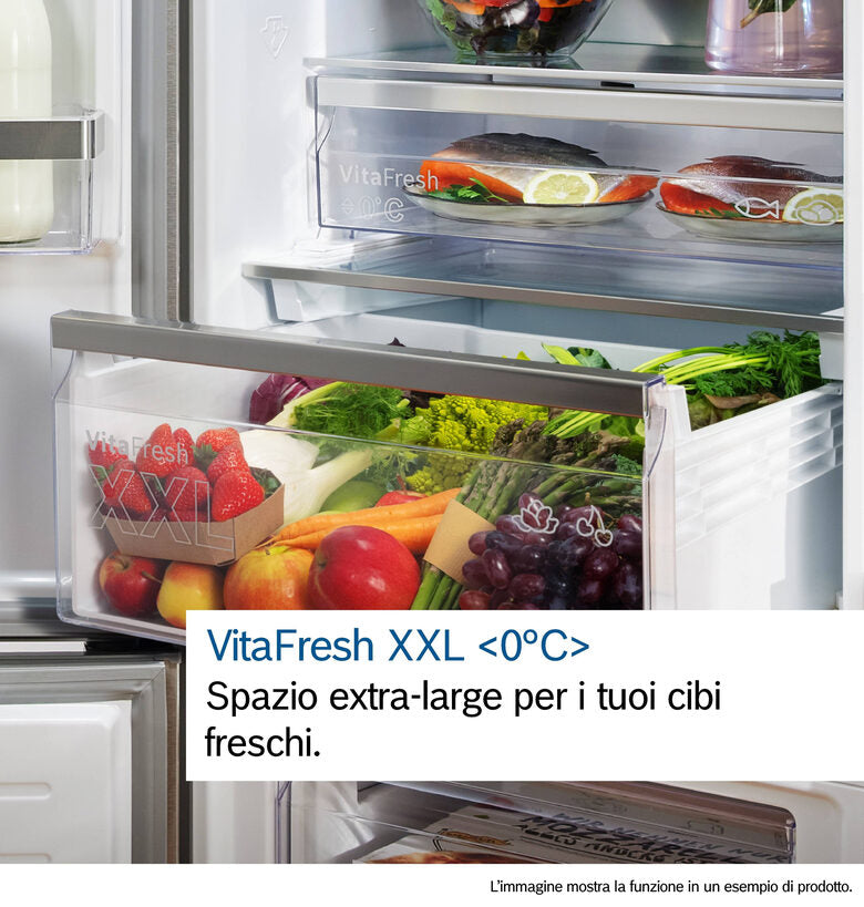 Bosch KGN39AIAU Serie 6 Frigorifero Combinato A Libera Installazione, No Frost, MultiAirflow, Tecnologia VitaFresh, Classe A, Acciaio Spazzolato Anti-impronta