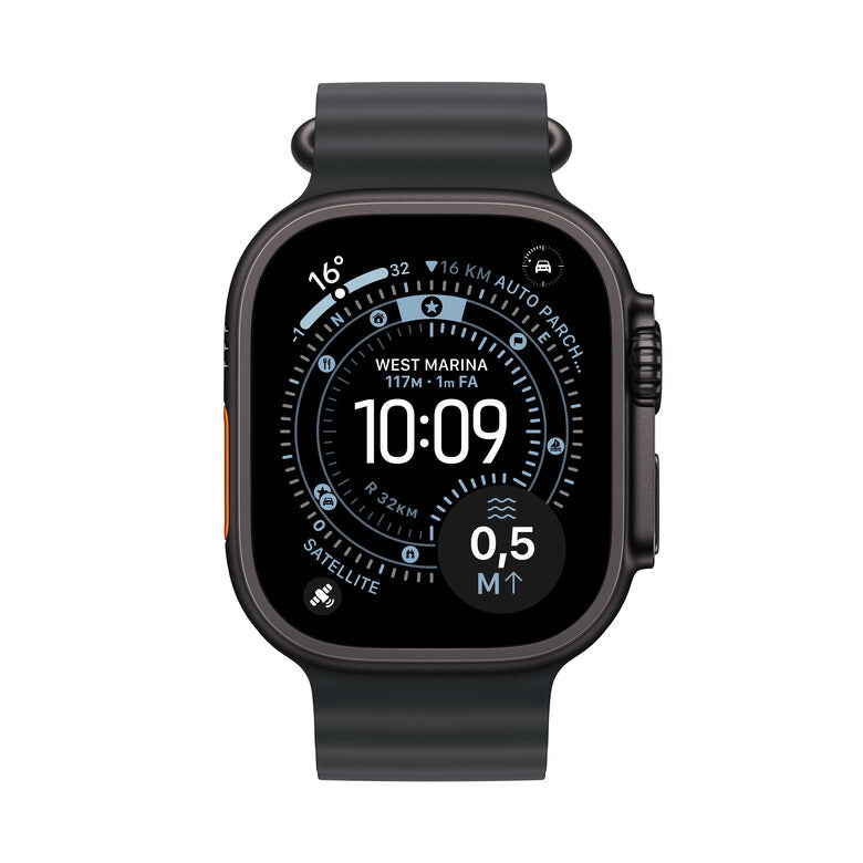 Apple Watch Ultra 3 GPS + Cellular 49mm Smartwatch Cassa Titanio Nero con Band Ocean Nero