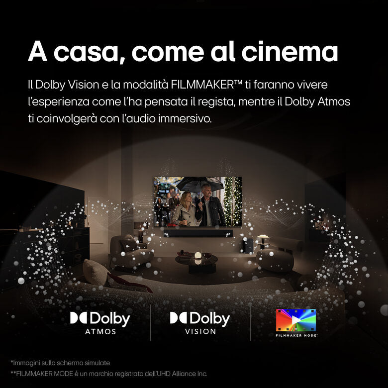LG Oled83G45LW Televisione Smart TV 83 Pollici Oled Evo 4K Serie G4 Dolby Vision