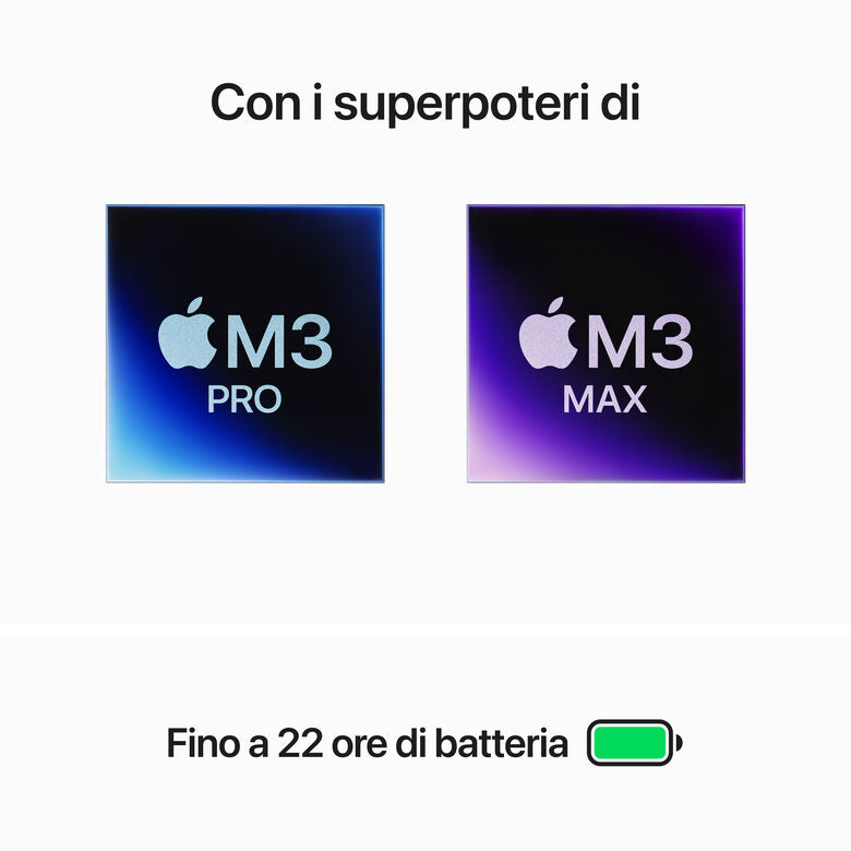 Apple MacBook Pro 16'' M3 Pro chip con 12‑core CPU e 18‑core GPU, 18GB, 512GB SSD - Nero Siderale