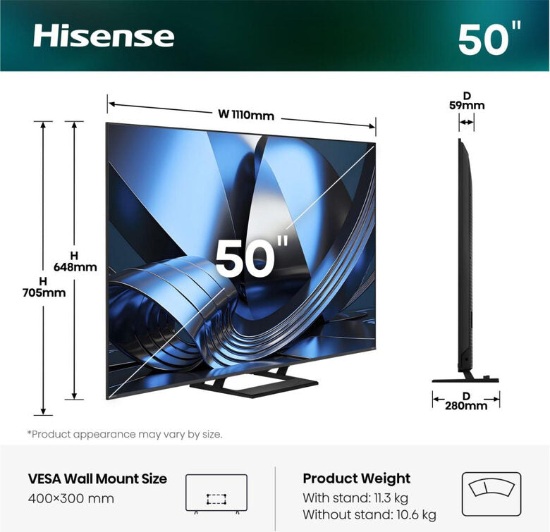 Hisense 50U79SE TV 127 cm (50") 4K Ultra HD Smart TV Wi-Fi Nero