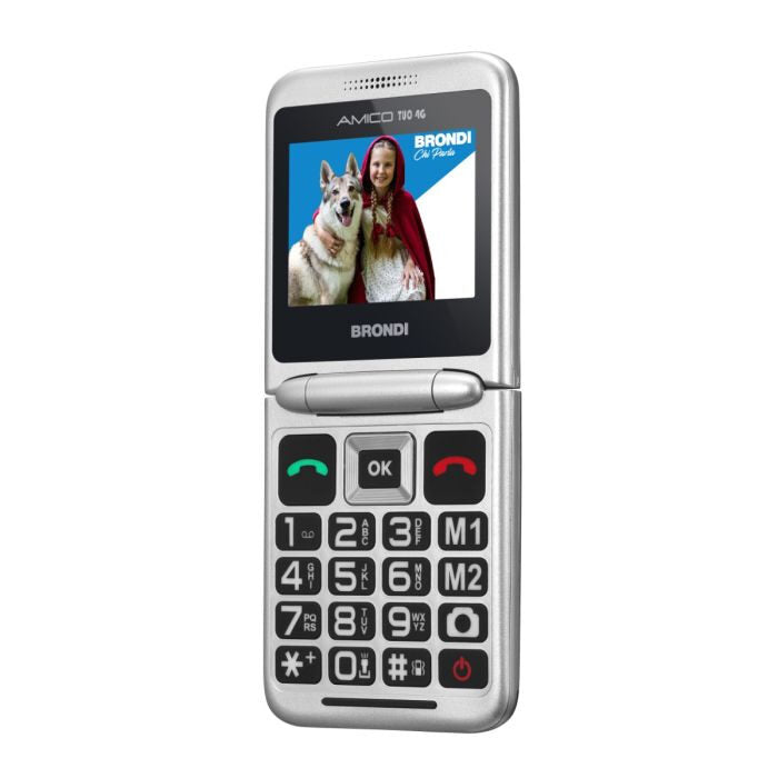 Brondi AMICO TUO 4G 6,1 cm (2.4") Nero, Metallico Telefono per anziani