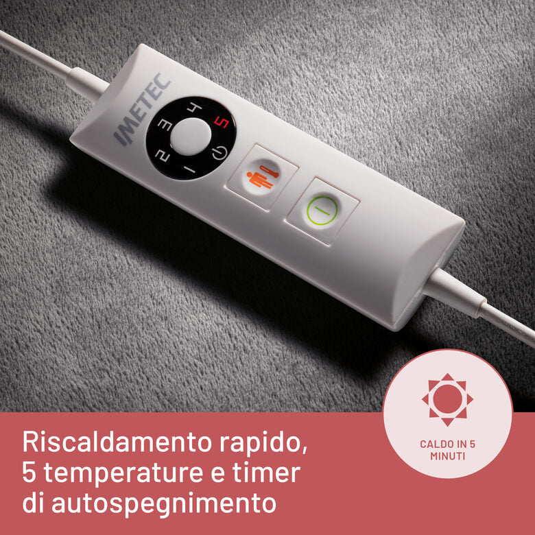 Imetec Scaldapiedi Tecnologia Intellisense, 52x54 cm, 5 temperature, Rapido riscaldamento