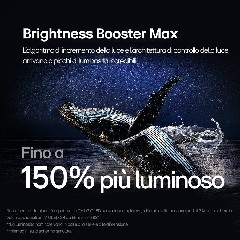 LG Oled83G45LW Televisione Smart TV 83 Pollici Oled Evo 4K Serie G4 Dolby Vision