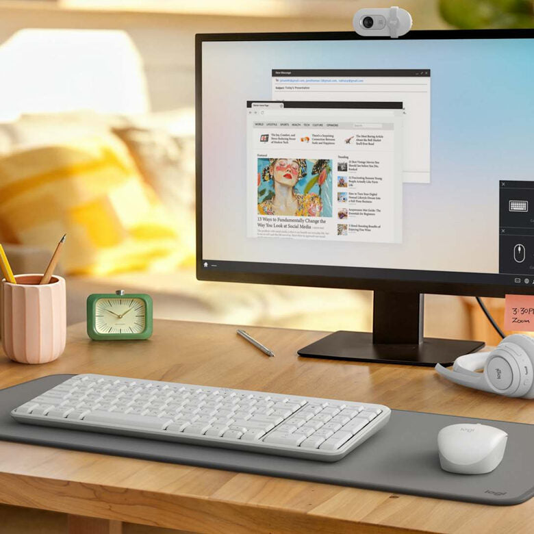 Logitech MK250 Compact Bluetooth Wireless Combo tastiera Mouse incluso Universale RF senza fili + Bluetooth Italiano Bianco