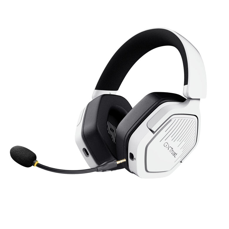 Trust GXT 493W Carus Auricolare Con cavo e senza cavo A Padiglione, Casco Gaming USB Type-C / USB Type-A Bluetooth Bianco