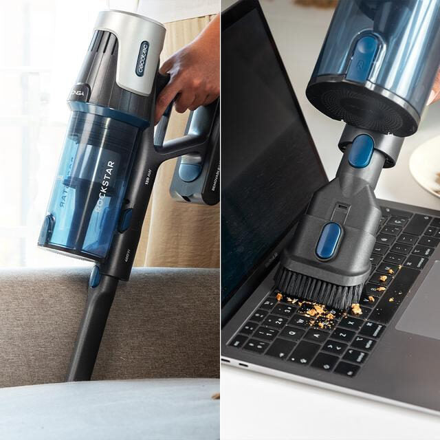 Cecotec Conga Rockstar RS50 Aspirapolvere elettrica Batteria Secco Sacchetto per la polvere 0,5 L 400 W Nero, Blu 2200 Ah