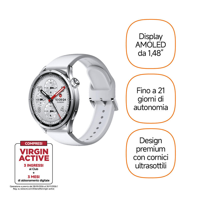 Xiaomi Watch S5 3,76 cm (1.48") AMOLED 46 mm Digitale 480 x 480 Pixel Touch screen Argento Wi-Fi