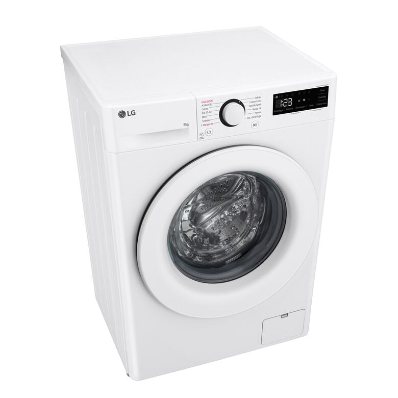 LG F2R3S08NSWW Lavatrice 8kg AI DD, Classe A-10%, 1200 giri, Vapore, AI Wash