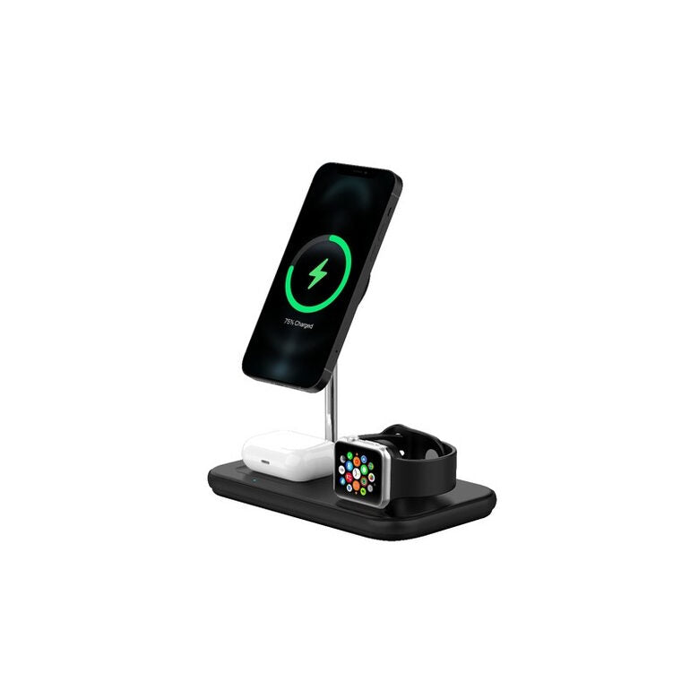 TUNIT TTMGSF31 Caricabatterie per dispositivi mobili Auricolare, Smartphone, Orologio intelligente Nero, Argento AC Carica wireless Interno
