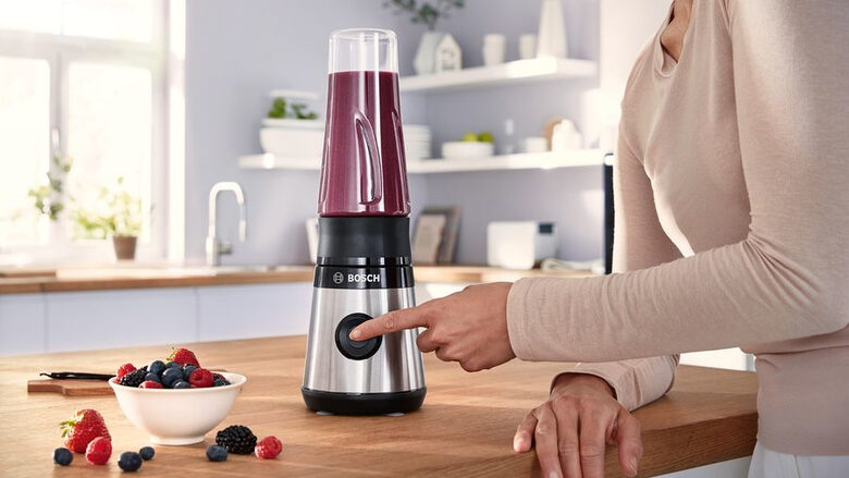 Bosch Serie 2 MMB2111M frullatore 0,6 L Frullatore per sportivi 450 W Nero, Acciaio inossidabile