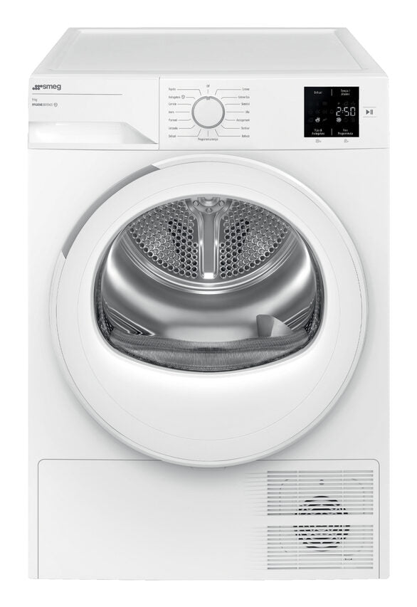Smeg DR09EE Asciugatrice A Libera Installazione 9 Kg, Condensazione, Pompa Di Calore, Classe E, Bianco