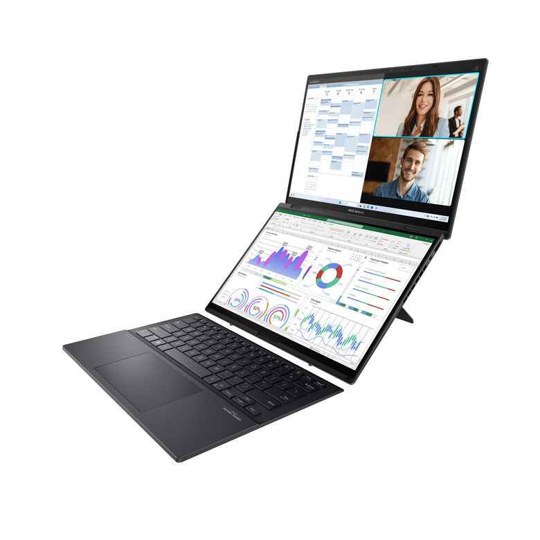 ASUS Zenbook Duo OLED UX8406MA-PZ286W Intel Core Ultra 7 155H Computer portatile 35,6 cm (14") Touch screen 3K 16 GB LPDDR5x-SDRAM 1 TB SSD Wi-Fi 6E (802.11ax) Windows 11 Home Grigio