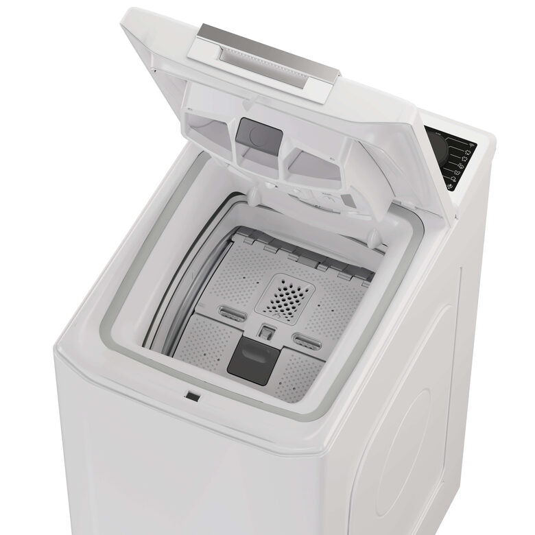 Haier T Series 7, Lavatrice Carica dall'alto 7 KG, 15% più efficente della classe A, 1200 giri, Bianco, Inverter, Vapore, THASN276TM7-S