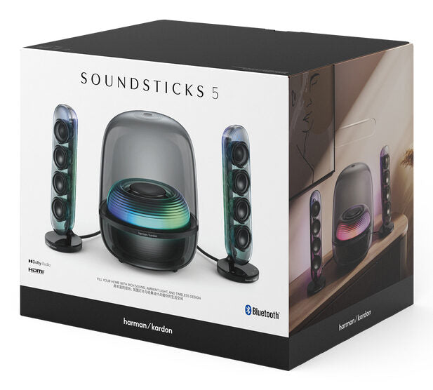 Harman Kardon Set altoparlanti pc Soundsticks 5 Clear black 190W HKSOUNDSTK5BEP