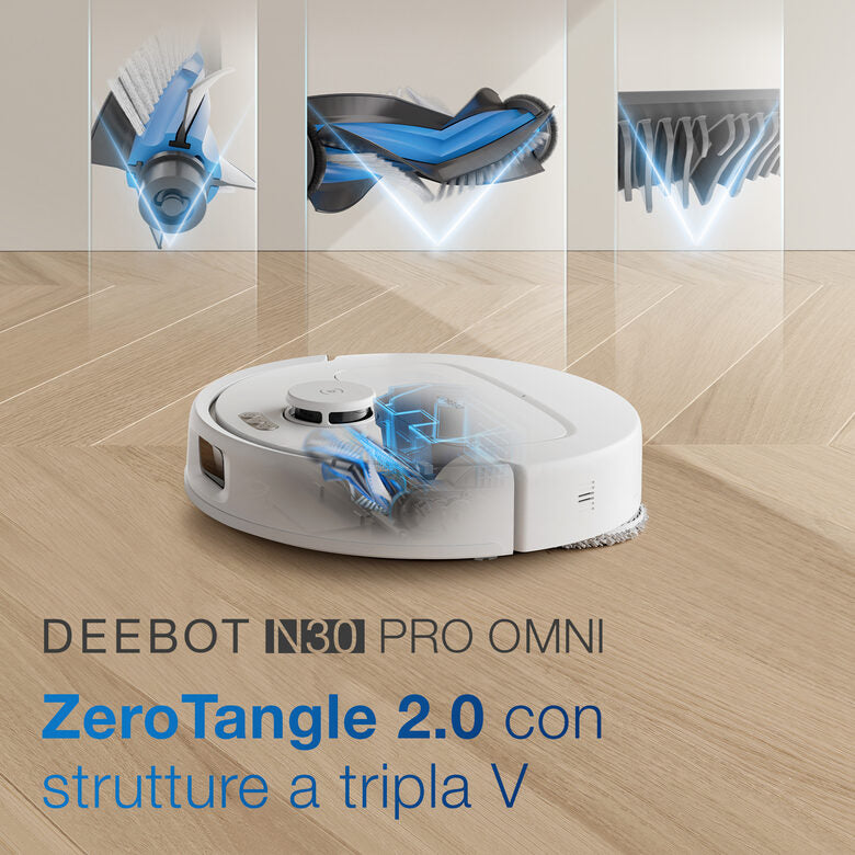 Ecovacs Deebot N30 Pro Omni 0,35 L Robot Aspirapolvere Senza sacchetto Bianco