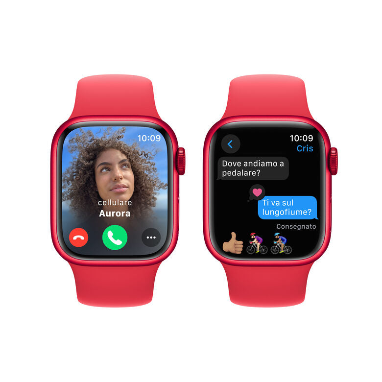 Apple Watch Series 9 GPS Cassa 41m in Alluminio (PRODUCT)RED con Cinturino Sport Band (PRODUCT)RED - S/M