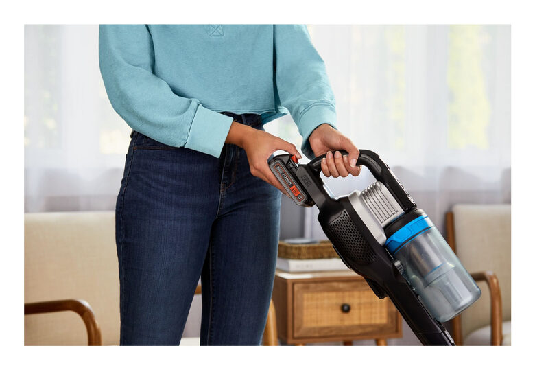 Black & Decker BHFEB520D1 aspirapolvere senza filo Nero, Trasparente, Bianco Senza sacchetto
