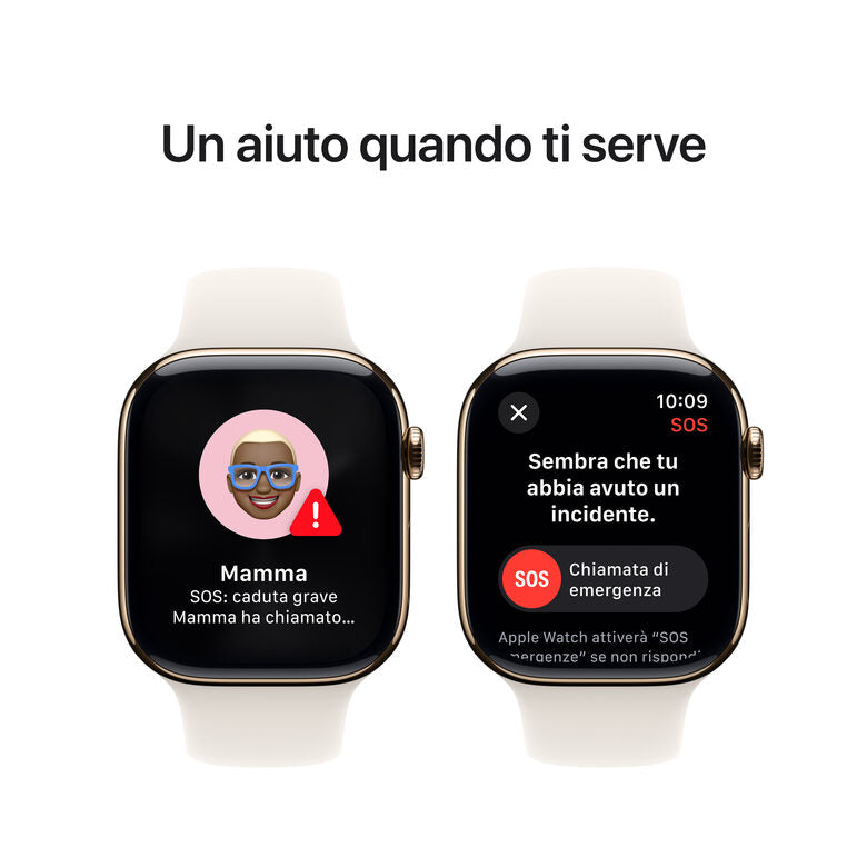 Apple Watch Series 10 Serie 10 GPS + Cellular 46mm Cassa in Titanio color Oro con Galassia Sport Band - M/L