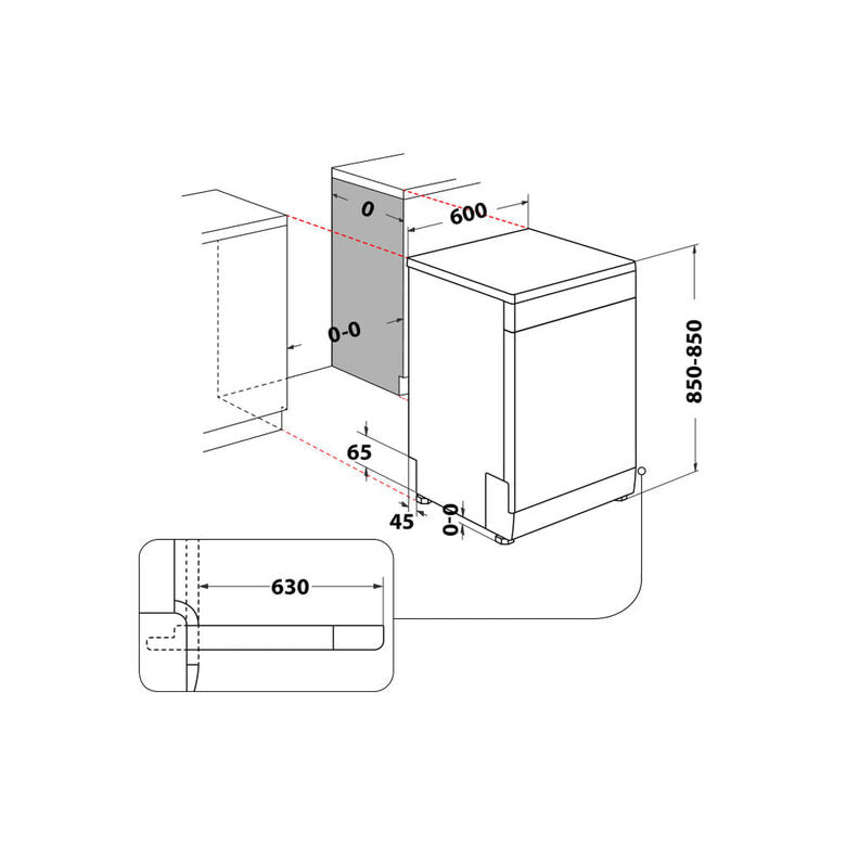 Whirlpool HP43 X Lavastoviglie a libera installazione MaxiSpace - W7F HP43 X