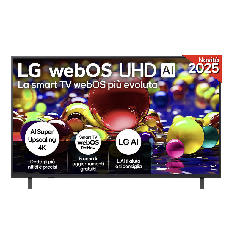 LG UHD AI 50UA74006LB TV webOS Serie UA74 50'' 4K, α7 Gen8, HDR10, 20W, 3 HDMI con Game Optimizer, Smart TV WebOS 2025