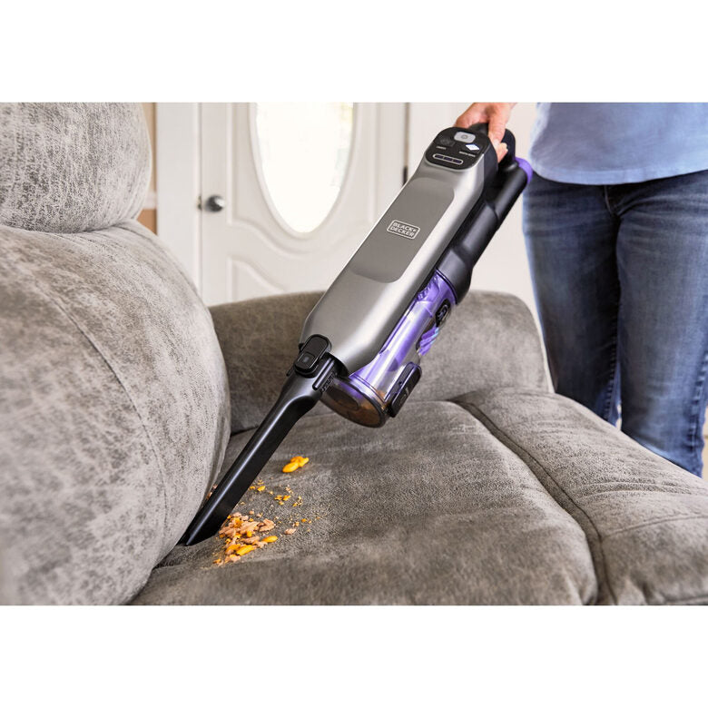 Black & Decker BHFEA640WG Aspirapolvere a bastone Batteria Secco Ciclonico Senza sacchetto 0,75 L Nero, Acciaio inox