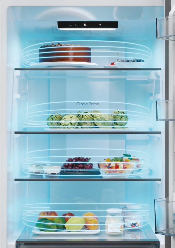 Candy CNCQ2T618EX Fresco 300 Frigorifero Combinato A Libera Installazione, No Frost, Area Fresh 0°C, Classe E, Acciaio Inox