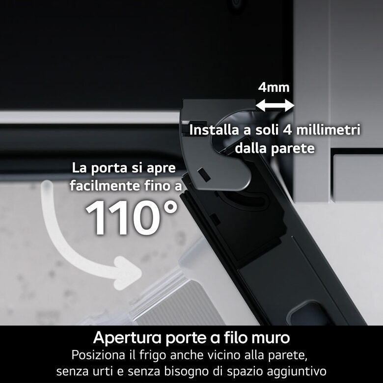 LG GBBS726AMB Frigorifero Combinato A Libera Installazione, AI Inverter, Metal Sorbet, Total No Frost, Fit & Max, Classe A, Inox