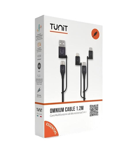 TUNIT TTCOM00 cavo USB 1 m USB 3.2 Gen 1 (3.1 Gen 1) Micro-USB A USB C/Lightning Nero