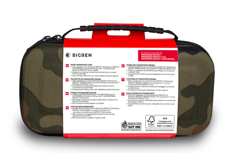Bigben Interactive SWITCHPOUCHCAMO custodia per console portatile Custodia a sacchetto Nintendo Mimetico, Verde