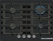 Bosch Serie 4 PNP6B6K40 , Piano cottura a gas, 60 cm, Vetro temperato, Nero