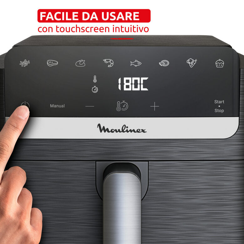 Moulinex Easy Fry Mega Compact , Friggitrice ad Aria XL Capacità 7.5L, design compatto, EZ8618