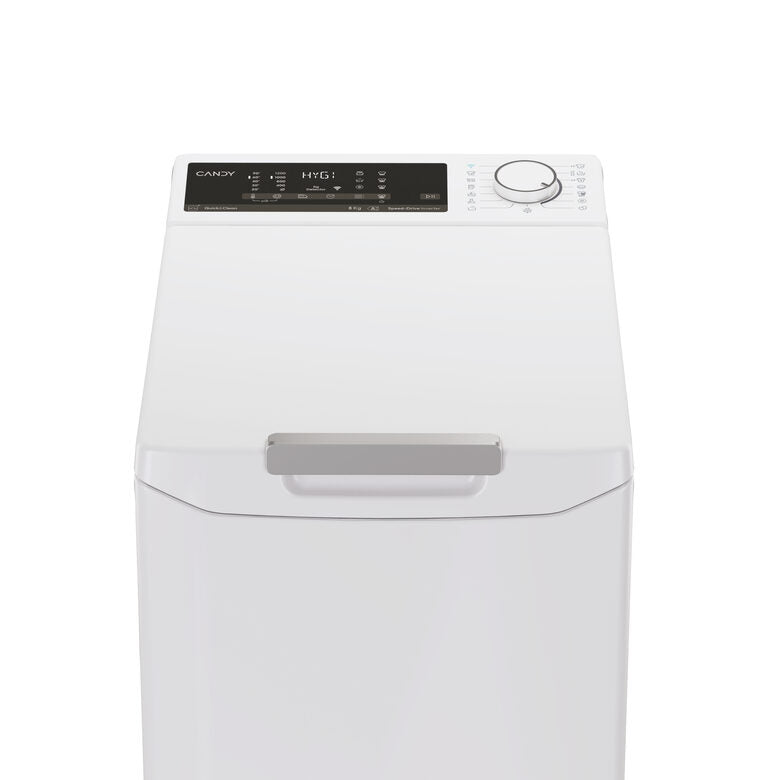 Candy TCA284TM5-S ProWash 500 Lavatrice A Carica Dall'alto Libera Installazione 8 Kg, 1200 Giri, Smart Drum Opening, App hOn, Motore Inverter, Classe A, Bianco