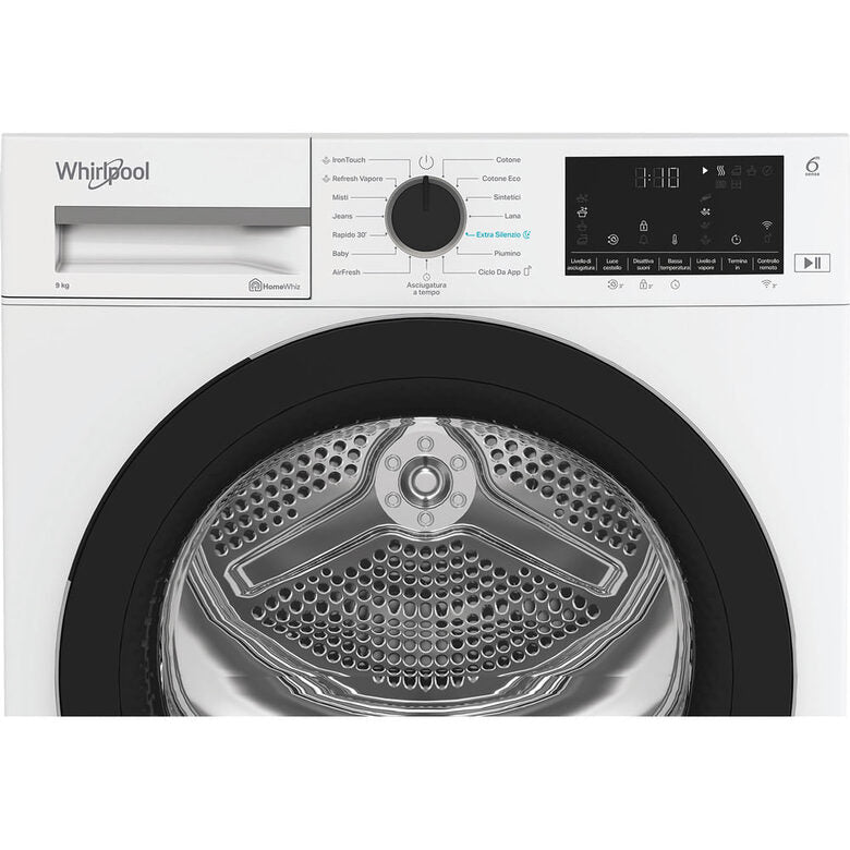 Whirlpool C WD R49M WBS IT Asciugatrice A Libera Installazione 9 Kg, Pompa Di Calore, Tecnologia 6° Senso, Quiet Mode, Classe C, Bianco