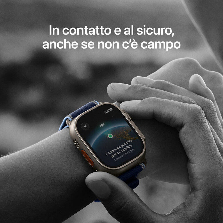 Apple Watch Ultra 3 GPS + Cellular 49mm Cassa Titanio Nero con Alpine Loop Nero- Medium