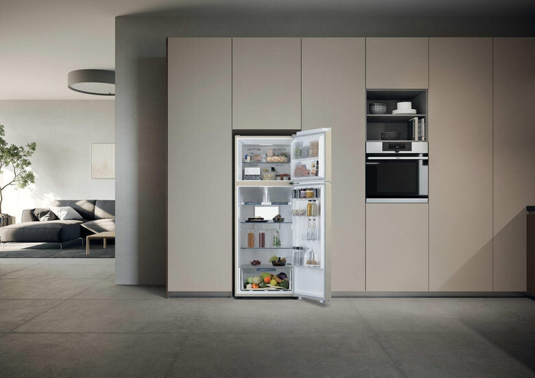 Haier HPR5718DNPC Frigorifero Combinato A Libera Installazione, Total No Frost, Classe D, Crema