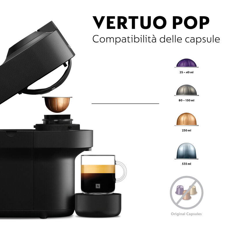 De' Longhi Vertuo Pop ENV90.B Macchina da Caffè in Capsule, Nero