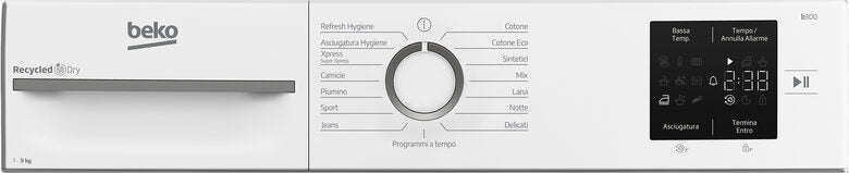 Beko BMT491WI_IT Asciugatrice A Libera Installazione 9kg, Pompa Di Calore, Optisense®, Linea Estetica NX, Motore Inverter, Display Digitale, Classe C, Bianco