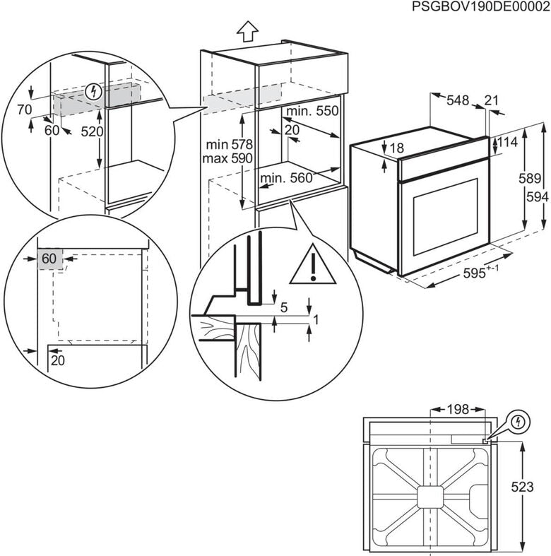 Electrolux Forno Incasso Pirolitico Classe A++ 60 Cm EOF4P0PX2