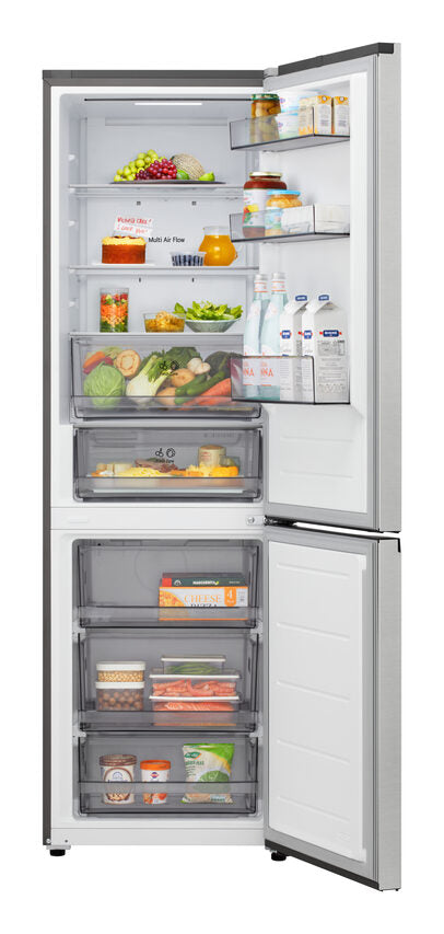 LG GBBSJ2CCPY Frigorifero Combinato A Libera Installazione, Fit & Max, AI Inverter, Wi-Fi, Door Cooling, Total No Frost, Classe C, Acciaio Inox